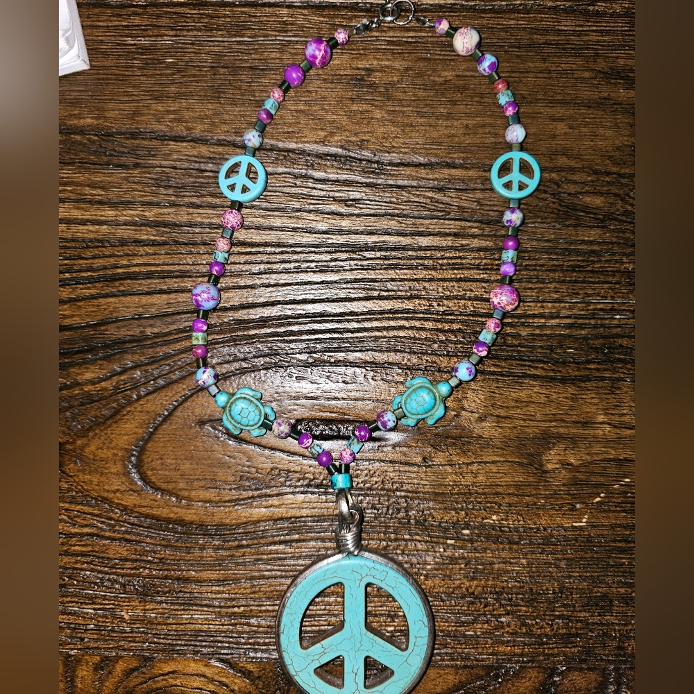 OOAK Handmade Peace Sign Necklace
